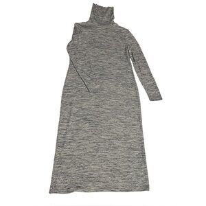 Kensie Turtleneck Midi Sweater Dress Cozy Knit Grey Medium